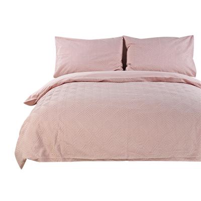 China 2021 Disposable New European Luxury Wholesale Dyed Polyester Pink Color Duvet Covers for sale