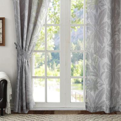 China Blackout Customized 100% Polyester Gray Color Kitchen Jacquard Window Curtain for sale