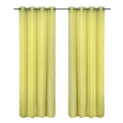 China Decorative Blackout Door Curtains Kids Green Color Polyester Patio Curtain Sheer for sale