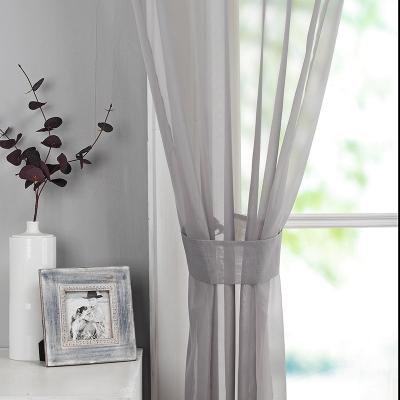 China Modern Solid Light Gray Semi Sheer Curtain Voile Drape Curtains For Sliding Glass Door 1 Panel 140x245cm for sale