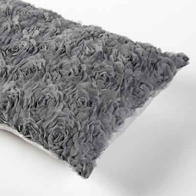 China Anti-static hot sale three-dimensional gray color flower brushed fabric back cushion for sale