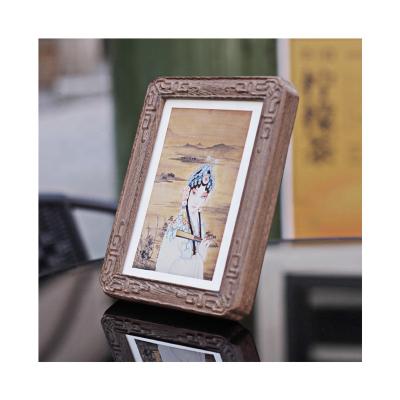 China Eco-Freindly Dark Gray Wooden Carved Picture Frame A Large Number Of Customization Frame Wholesale for sale