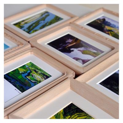 China Eco-Freindly New Factory Direct Selling Wall Hanging Log Light Color Picture Frame Beech Picture Frame for sale