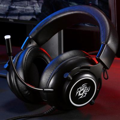 China 2022 Luminous And Vibratio Computer Headphones Led RGB Gaming Wired Headset With MIC for sale