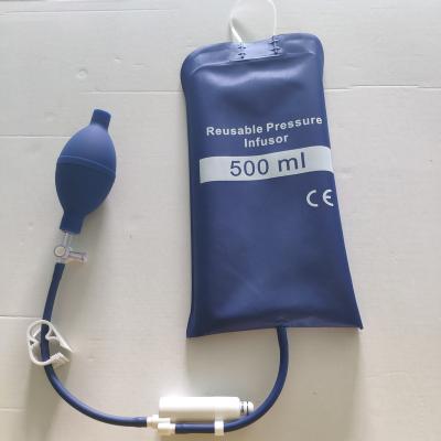 China Nylon With PU Laminate Pressure 500ml Infusion Bag Reusable Manual Pressure Infusion Bag With Pressure Gauge for sale