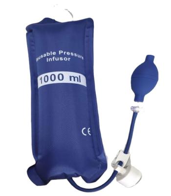 China Used for blood transfusion and liquid transfusion 1000ml reusable manual pressure infusion bag with aneroid measurement for sale