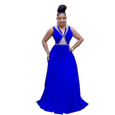 China Breathable Women Dresses New Arrival 2021 Elegant Women Dress African Blue Print Women Long Dress for sale