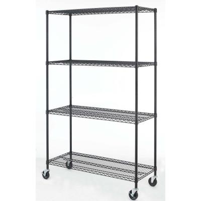 China Best Selling Minimalist Steel 4 Tier Wire Wire Storage Organizer Chrome Heavy Duty Kitchen Shelf Rack Foldable Shelving for sale