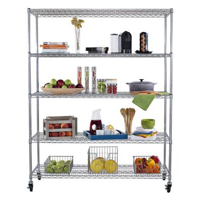 China Stainless Steel Kitchen Shelves Wholesale Minimalist Self Shelving Racks And Shelf Utensil Storage Racks for sale