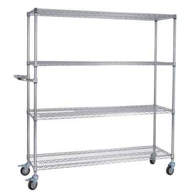 China Industrial Fashion Storage Shelfs Minimalist Rack Bins Top Racks With Wheels Trolley System Shelves Wire Shelving Shelf for sale