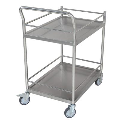 China Stocked Stainless Steel Restaurant Serving Cart Hotel Food Service Four Wheel Cart for sale