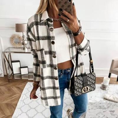 China 2021 YP Autumn Casual Long Sleeve Tops Anti-Wrinkle Coat T-Shirt For Street Stylish Women Print Grid Shirt Quick Dry Casual Blouse Women for sale