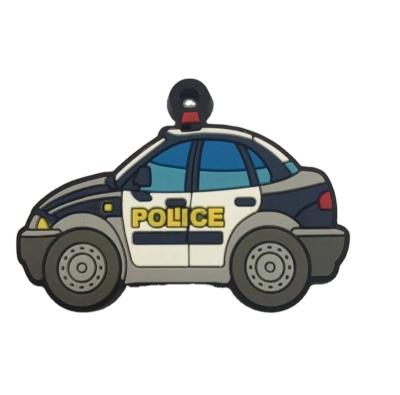 China Custom Car Policeman Firefighter Car Figures Souvenir Gifts 3D Cartoon Rubber Keychains For Souvenir Gifts for sale