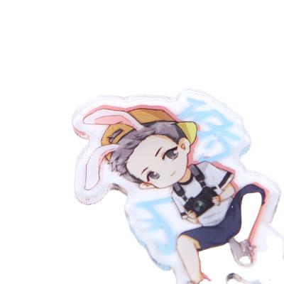 China Customized Whole Key Chain Eco-friendly Anime Cartoon Figures Clear Anime Accessories Charms Acrylic Key Chains Plastic Key Chains for sale