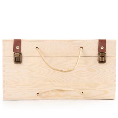 China Wholesale And Custom Fashionable Europe Red Wine Packing Box Wooden Solid Box For Wine And Gift for sale