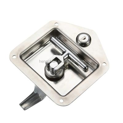 China Trailer Trucks /Trucks /Toolboxes & Other Products Factory Price MS858 Silver Mirror-Polished 304 Stainless Steel T Bar Vehicle Truck Handle Cabinet Tool Box Panel Paddle Locks for sale