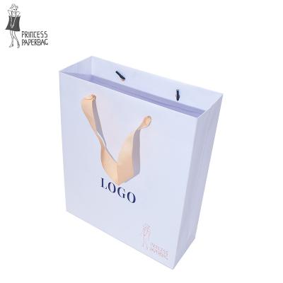 China Recycled Materials Custom Outsie and Inside Printed Paper Shopping Bag for sale