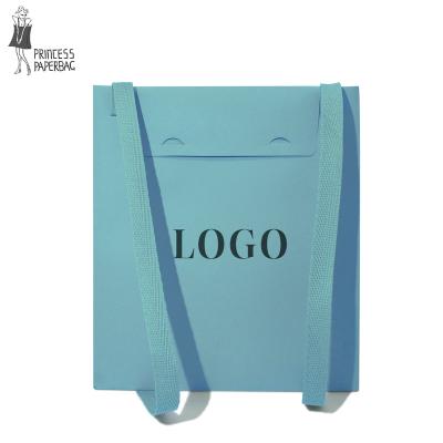 China Recycled Materials Customized Kids Portable Paper Bag Backpack for sale