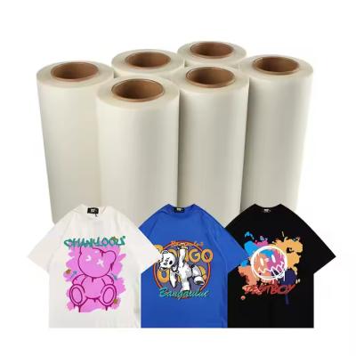 China 60cm*100m Roll Hot Peel Double Site Coated Custom Heat Transfer Dtf Pet Film for sale