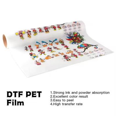 China DTF Transfer Film 30CM x 100M 75U Compatible with CMYK + White Ink for Apparel Printing for sale