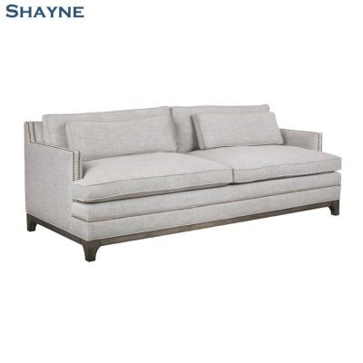 China Shayne ODM Factory Living Room High End One-stop Luxury Customize American Style White Fabric Loveseat Sofa for sale