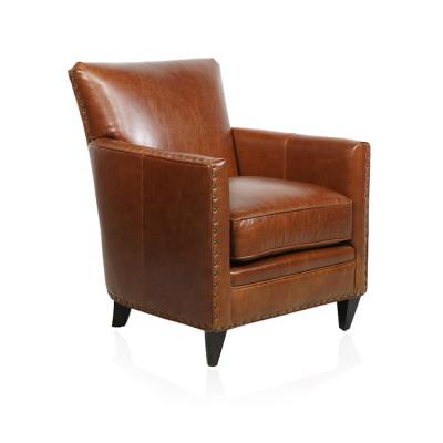 China ODM Ornate Shayne Luxury 300000 SKU High End Customize Accent Chair With Genuine Extended Leather Stool Chaise Lounge Chair for sale