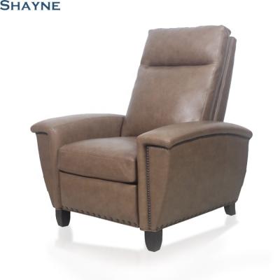 China Extensive Shayne ODM Factory Customize Genuine Furniture Antique Wooden Armchairs Cafe Living Room Recliner Sofa Set for sale