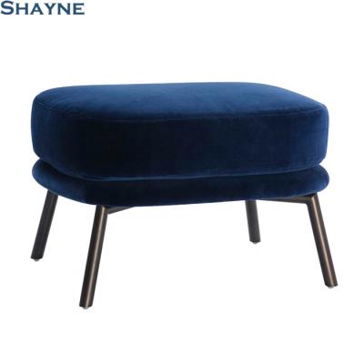 China Modern Velvet Ottoman Pony Comfortable Fabric Square Stool from Luxury KT China Factory Luxury High End Anonymous Customize Company for sale