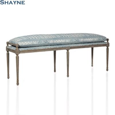 China Shayne Luxury High End High End Customize Furniture Wood Chair Ottoman Bench for sale