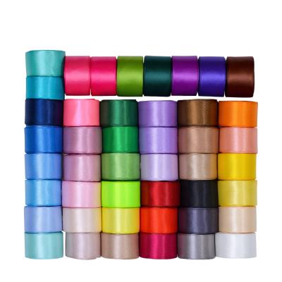 China Custom Ribest Floral Polyester Satin Ribbon 196 Double Side Colors 2-100MM Logo Printed Rolls Wholesale for sale