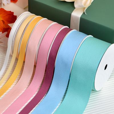 China RIBEST Daily Gift Satin Ribbon Double Sided Bow Logo Printing Wholesale Custom Wrapping for sale