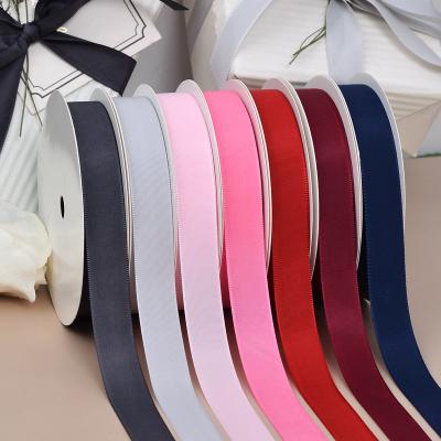 China Solid Color Ribest 49 Colors Polyester Taffeta Ribbon For Gift Wrapping Customize 3-38mm Roll 100Yard for sale