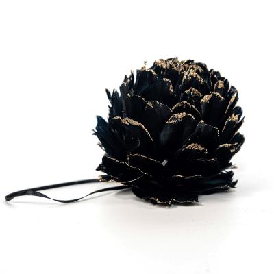 China Wholesale Unique Handmade Christmas Decorative Feather Stem Feather Vintage Floral Ball for Arts and Crafts for sale