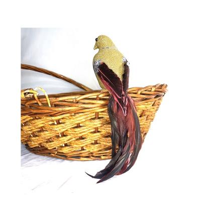 China Cheap Wholesale Colorful Feather Brooch Feather Feather Synthetic Robin Bird Glitter for sale