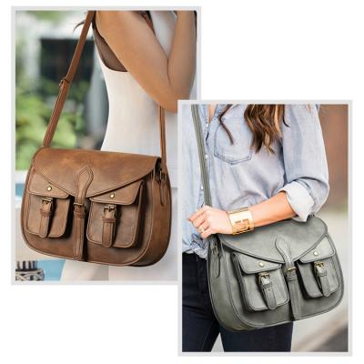 China Wholesale Price New Arrival Vintage High Capacity Backpack Women Custom PU Leather Chest Sling Cross Body Lady Messenger Bag for sale