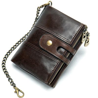 China Mini Leather Wallets Vintage Gents Rfid High Capacity Cowhide Genuine Leather Luxury Men Small Men's Slim Wallet Purse for sale