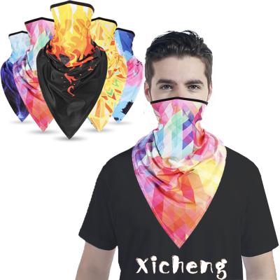 China 2021 Outdoor Activities Xicheng Fashion Outdoor Flag Cashew Neck Cuff Balaclava Face Tube Scarf Multifunctional Bandana Triangle Earloop Bandana for sale