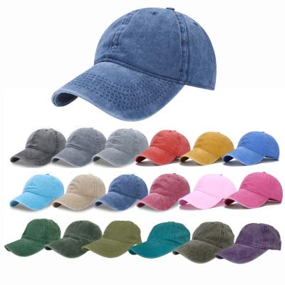 China COMMON Wholesale Washed Vintage Distressed Women Adjustable Denim Cotton Suede Baseball Cap Dad Hats Simple Jeans Hats for sale