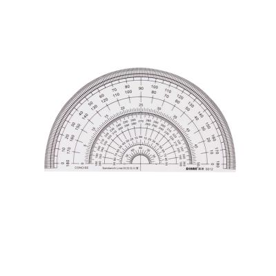 China Model Maker DIHAN #5012 12cm Sew Protractor Corner Layout For 180 Degree Half Moon Clear Rigid Plastic Tailor Protractor Handicraft Mold for sale