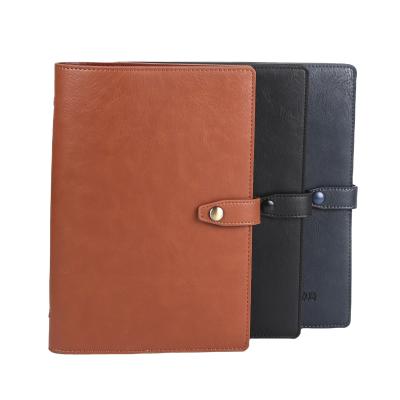 China Hot Selling A5 100 Sheets Soft Cover Loose Leaf Notebook Leather Softcover Portable Notebook for sale