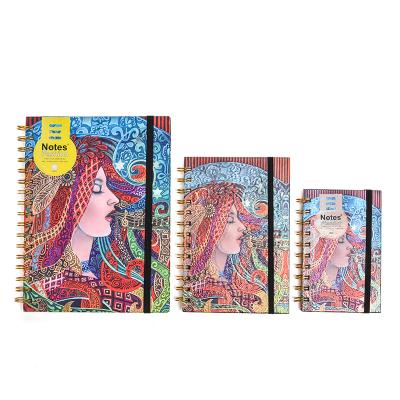 China Oil Painting Spiral UV Style Notebooks A6/B6/B5 Cover Colorful Personalized 3D Printing Journal Notebook Spiral Notebook for sale