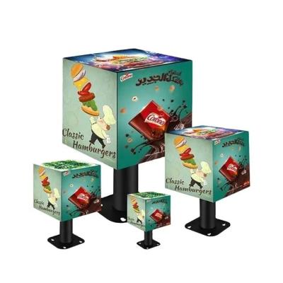 China Full Color 5 Sides HD Magic Cube LED Display With Sealed Iron Cabinet for sale