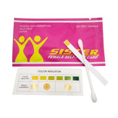 China Convenient Accurate Rapid Woman's Gynecological pH Card Testing Inflammation pH Test Paper Vaginal Test Strips for sale