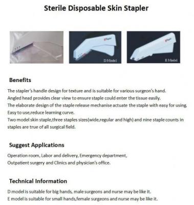 China Sterile Disposable Skin Stapler for sale