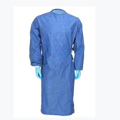 China Lengthened disposable non-woven blue surgical gown for sale