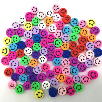 China DIY Jewelry Making Beads Accessories Diy Fruit Clay 10mm Flower Face Polymer Clay 10mm Soft Face Pottery Beads Smile Clay for sale