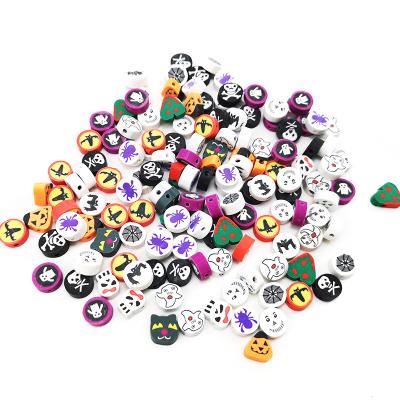 China DIY Jewelry Ready to Wholesale Smiling Polymer Clay Beads Halloween Polymer Beads Love Stripe Space and Eyes Cosmic Polymer Clay Beads for sale