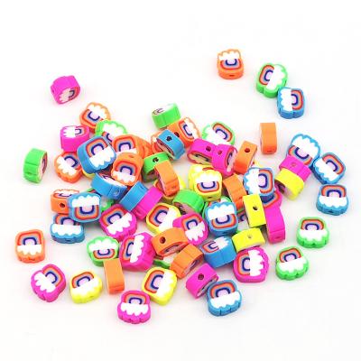 China DIY Jewelry Preparing Eyeball Elephant Polymer Clay Beads Sailor Duck Kitty Cat Colorful Polymer Beads Pink Butterfly Rainbow Polymer Clay B for sale