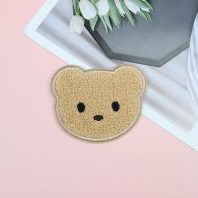 China Teddy Bear Towel Embroidery Self-Paste Embroidery Patch Garment Cartoon Cloth Paste DIY Handmade DIY Scarf Self-Adhesive Patch for sale