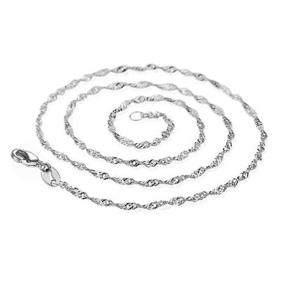 China CLASSIC Wholesale Fashion Accessories 21 24 Inch 925 Silver Chain Necklace Waves for sale